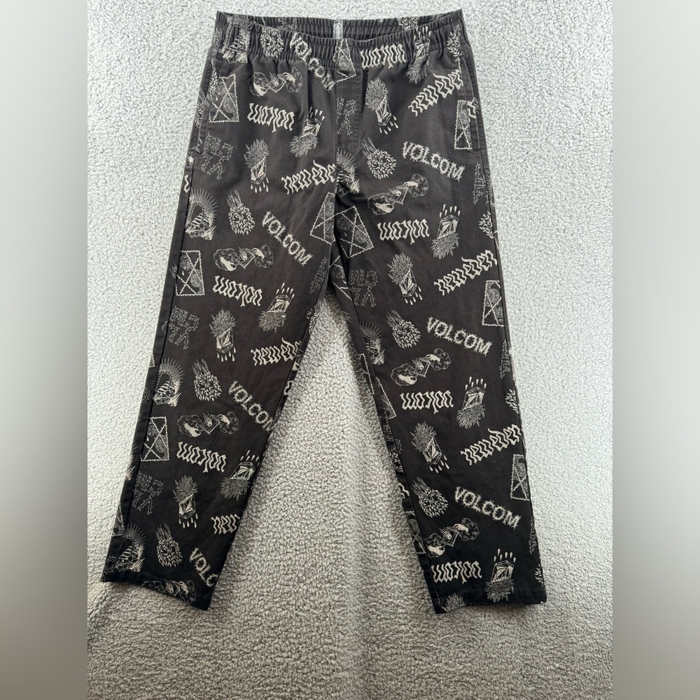 VOLCOM FEATURED ARTIST VADERETRO ELASTIC WAIST PANTS PRINT SIZE MEDIUM